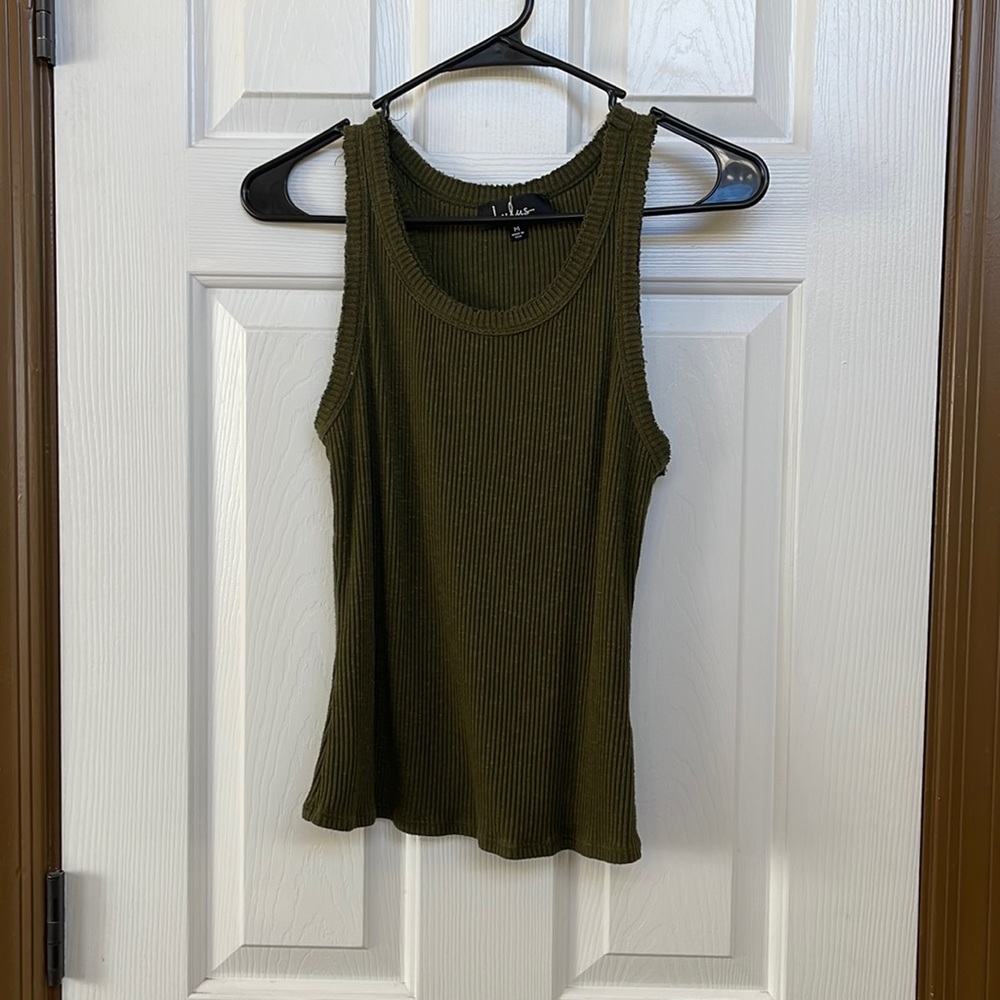 Olive green tank top size M